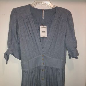 Free People dusty blue linen dress